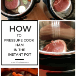 Graphic collage showing the two different methods that can be found in the Feisty Tapas Feisty Tapas How to pressure cook ham or gammon joint in the Instant Pot article