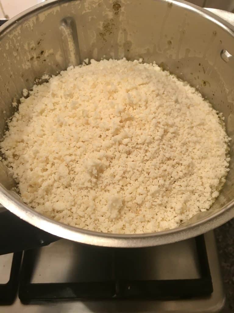 Parmesan grated in Thermomix for Instant Pot vegetable stock paste