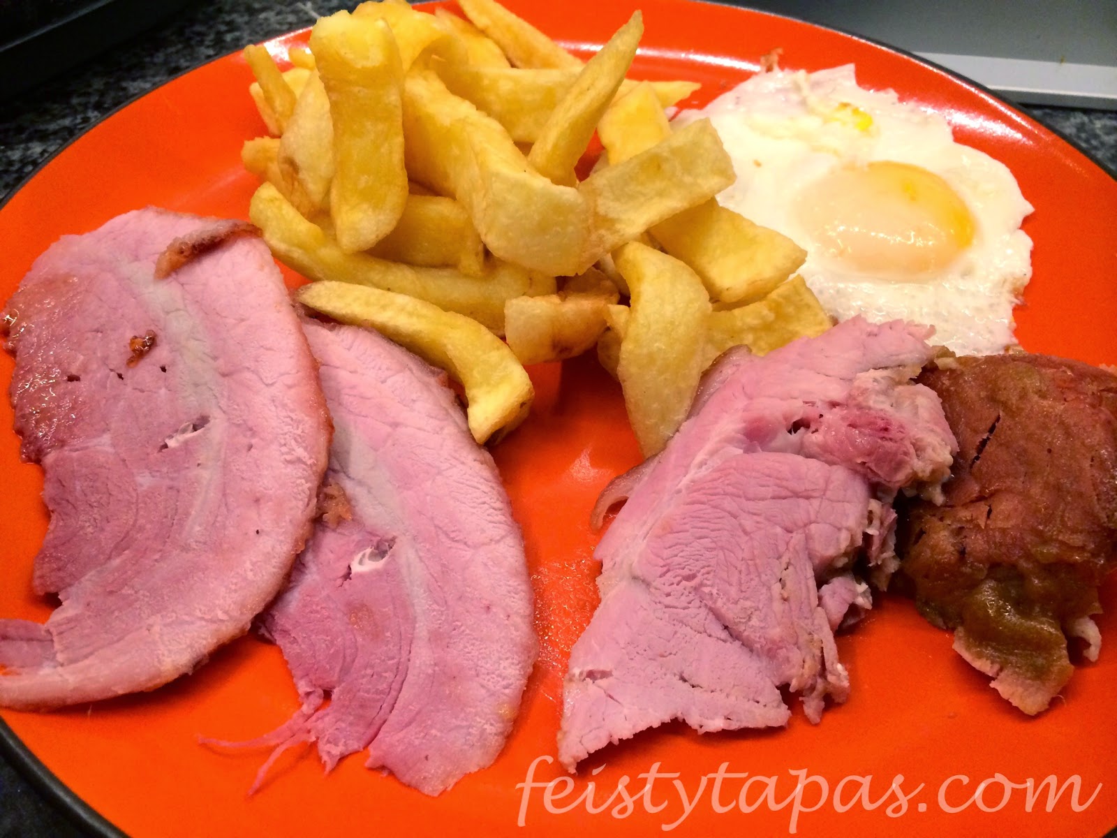 Ham two ways: Cranberry Ham and Cider Ham for ham egg and chips
