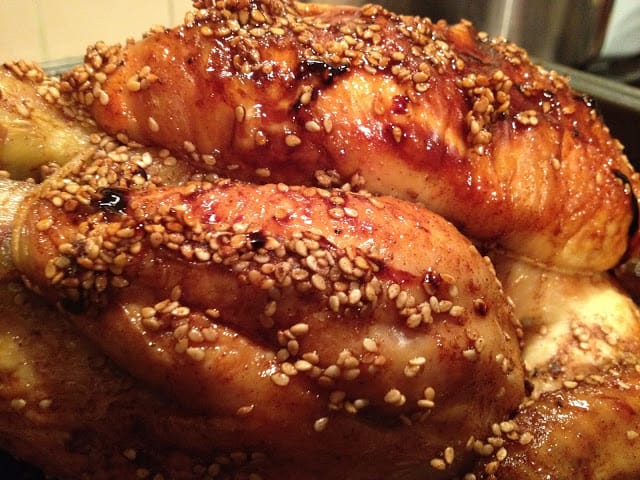 Delicious Maple-Glazed Roast Chicken with Sesame Seeds