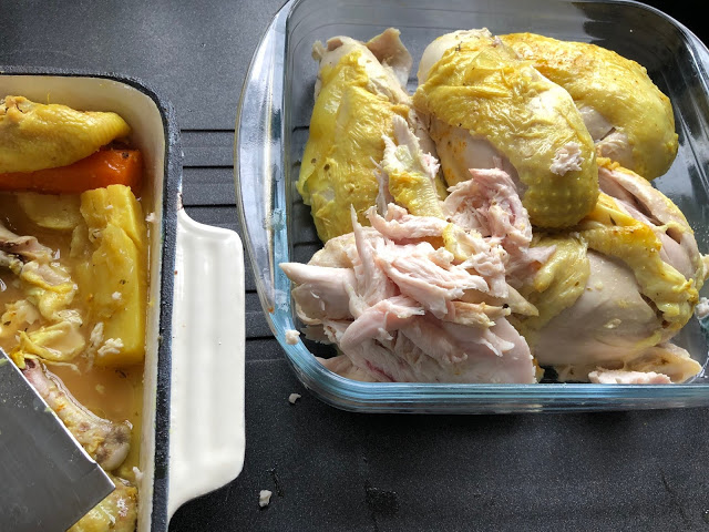 Instant Pot Whole pressure cooked Lemony Chicken - served