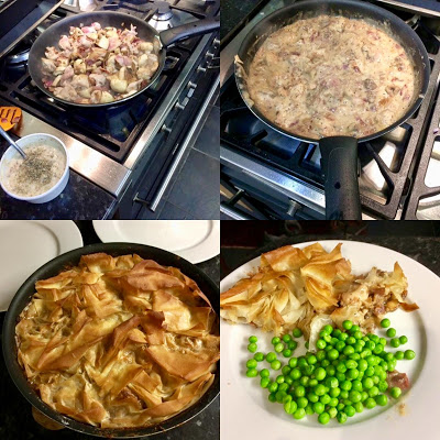 Lucy's Easy Chicken Pie - add sparkle to your dinner table - Step by step collage