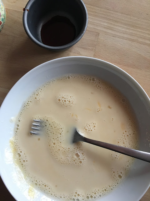 Instant Pot Flan de Huevo / Creme Caramel by Feisty Tapas - step 4 mix the milk