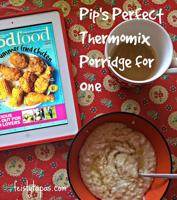 Perfect creamy porridge for one person (or two little ones), enjoy with your favourite magazine on the Readly app