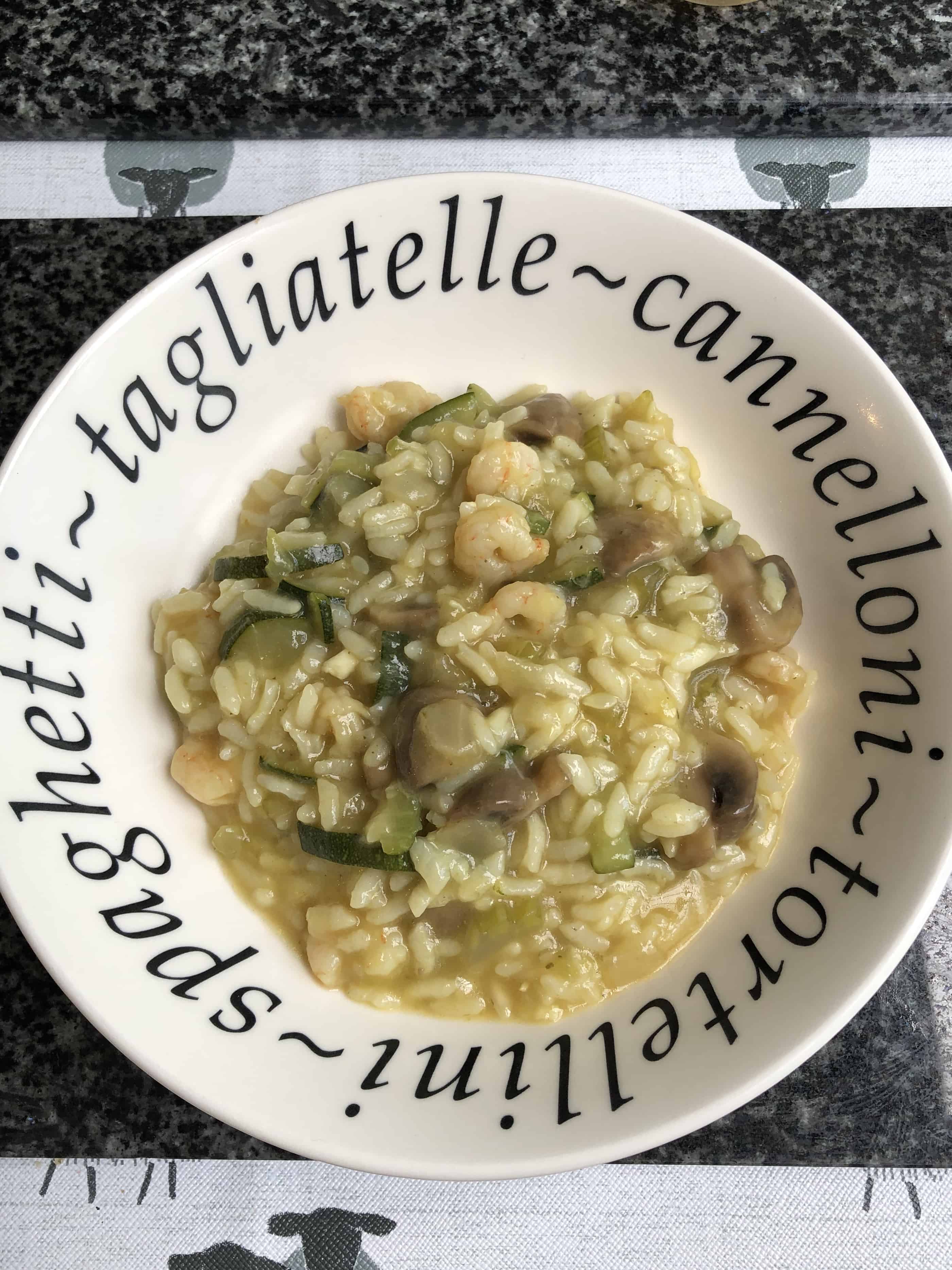 Instant Pot Prawn, Courgette and Mushroom Risotto