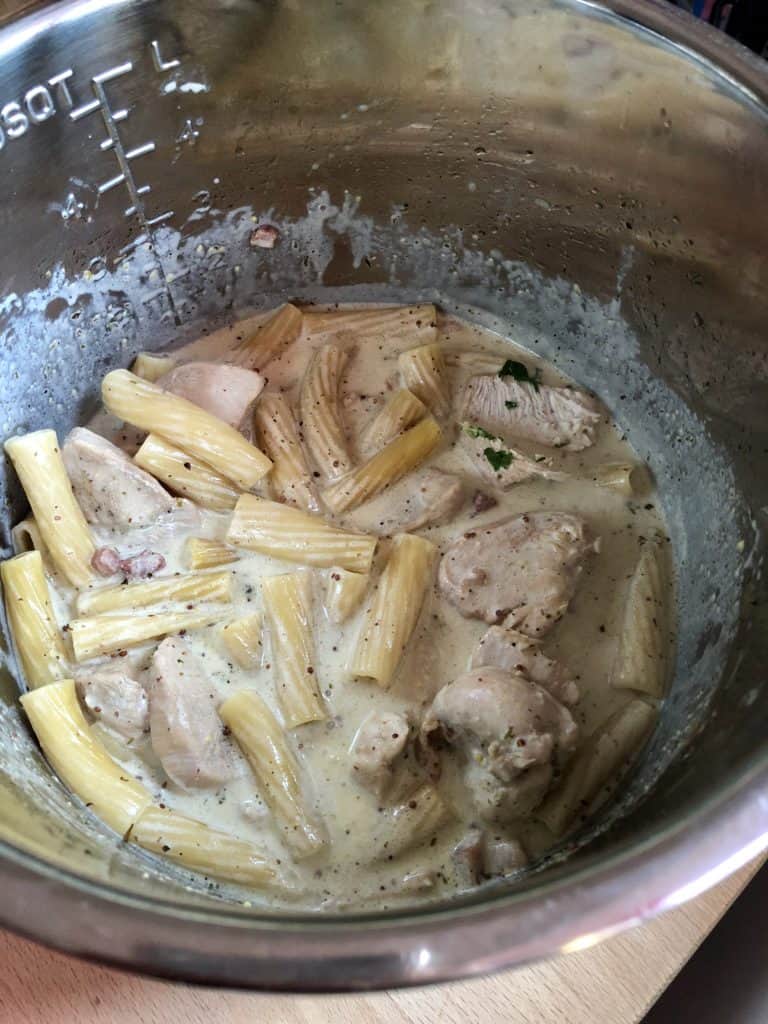 Instant Pot Chicken and Pancetta Rigatoni recipe by Feisty Tapas