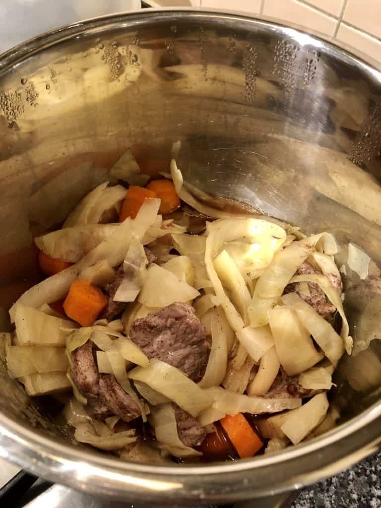 Instant Pot Pork and Cabbage recipe by Feisty Tapas - right after cooking