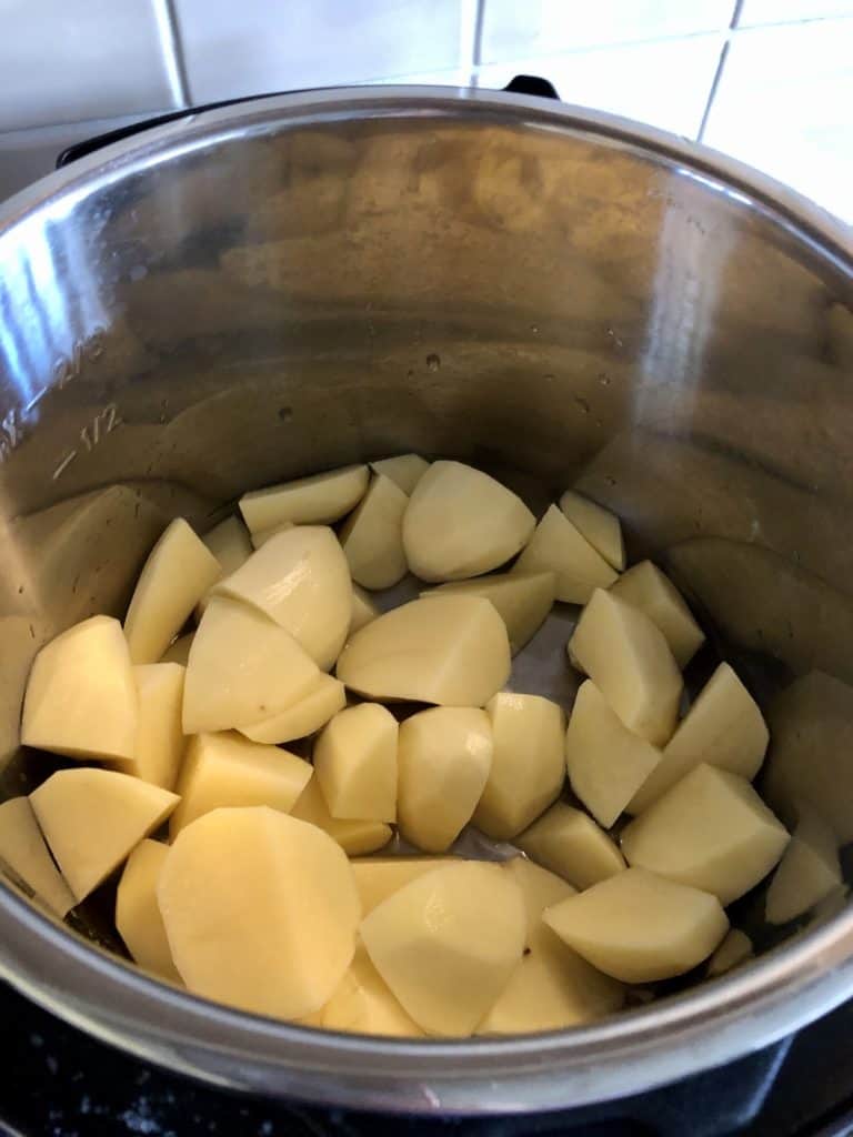 Potatoes ready for Instant Pot mash