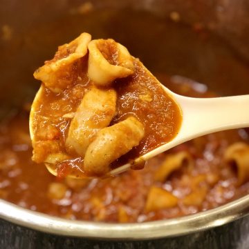 Delicious close-up of Instant Pot Squid Stew