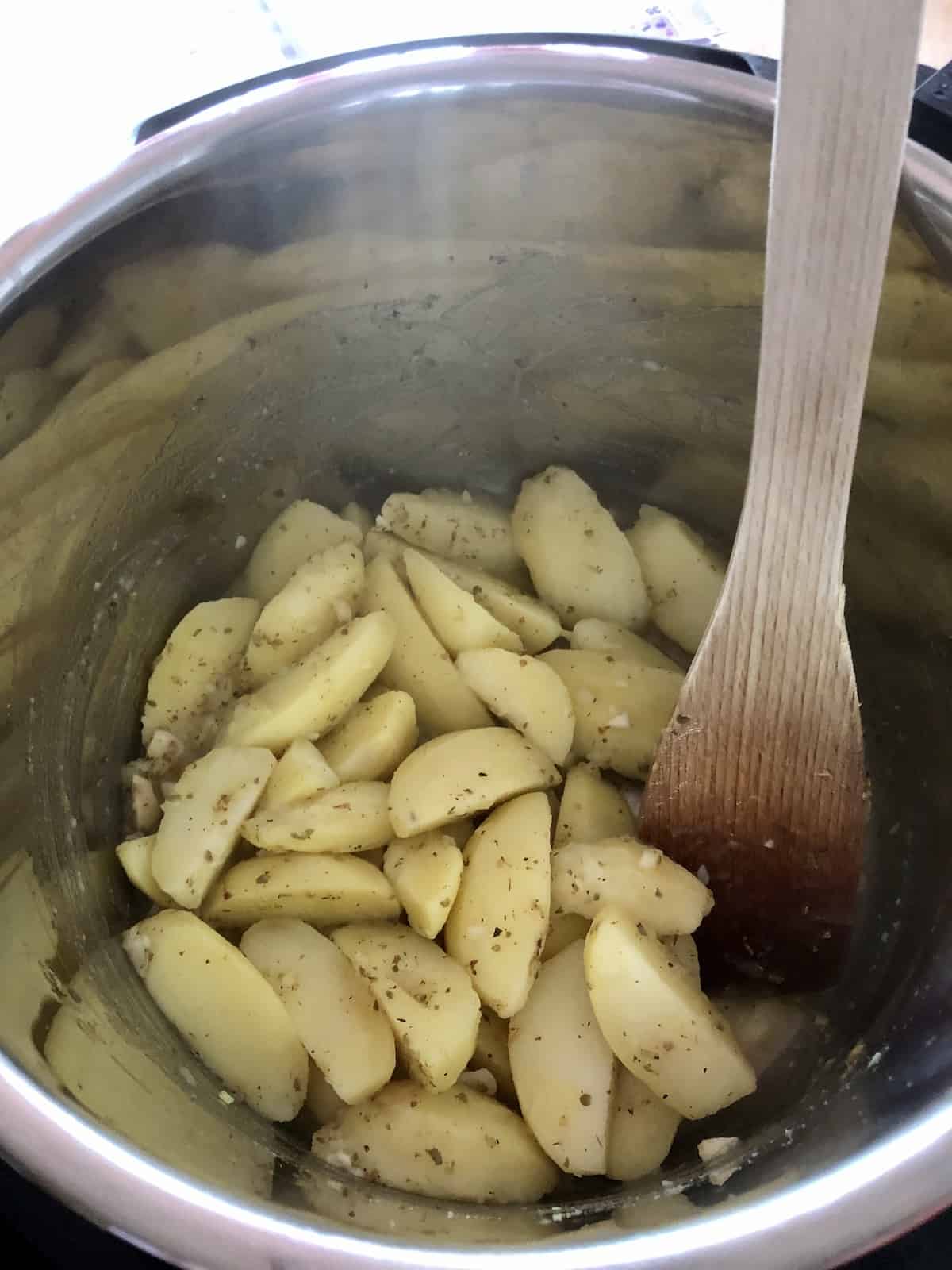 Instant Pot Duo Crisp Greek Roast Potatoes Feisty Tapas