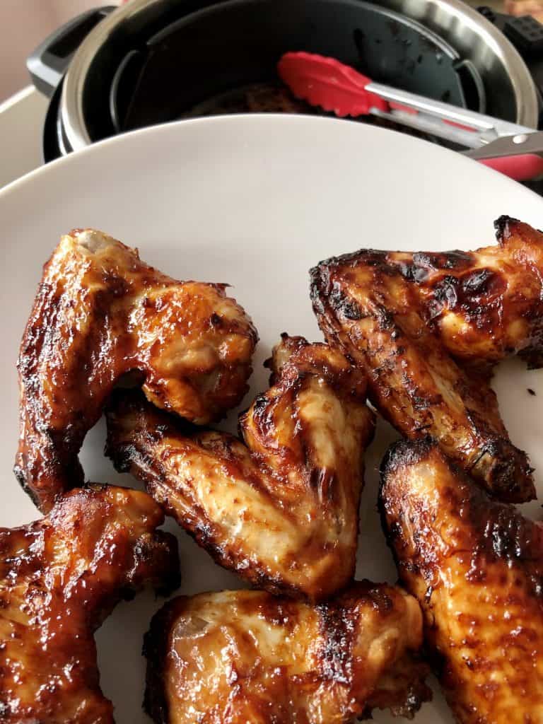 Delicious Chicken Wings cooked in the Instant Pot Duo Crisp with the Air Fryer lid. I used BBQ sauce but you can use this method with any other marinades, sauces or dry rubs