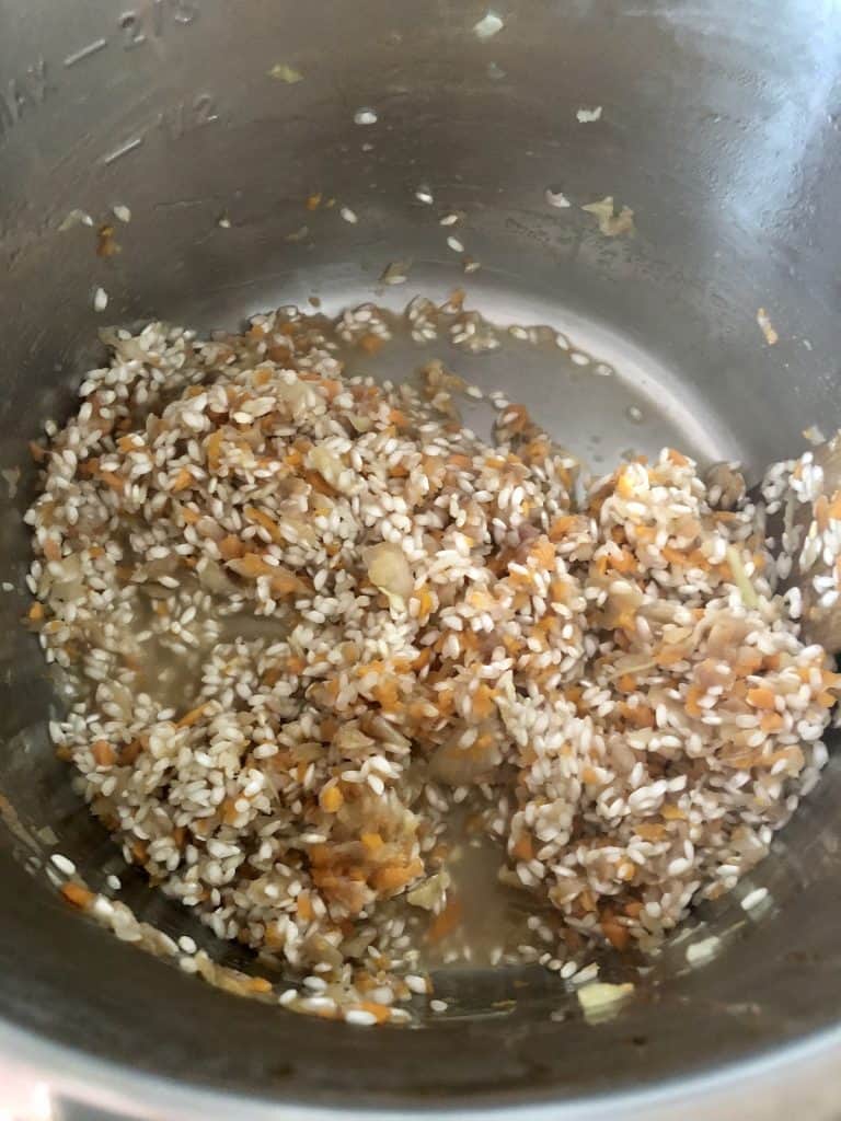 Instant Pot Gammon Rice - rice stirred with veg