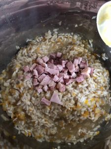 Instant Pot Gammon rice - add the diced gammon