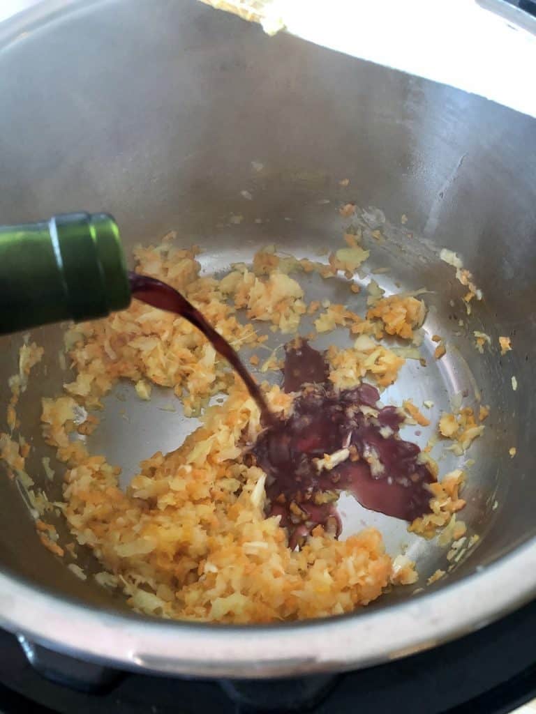 Instant Pot Gammon rice adding wine