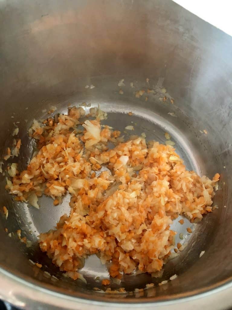Instant Pot Gammon rice - sauteing veg
