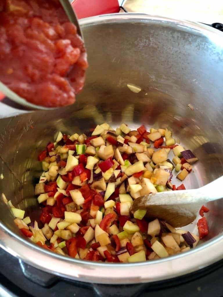Add chopped tomatoes