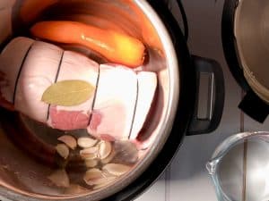 Cranberry-Glazed Gammon in the Instant Pot Duo Crisp - all ingredients in inner pot for pressure cooking