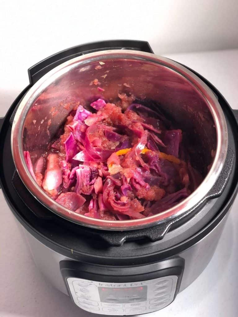How to pressure cook braised red cabbage (with Instant Pot instructions) - from above