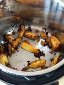 Instant Pot Duo Crisp Roasted parsnips ready to take out