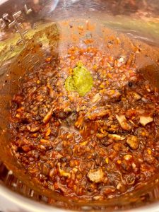 Instant Pot Mushroom Bolognese ready to cook
