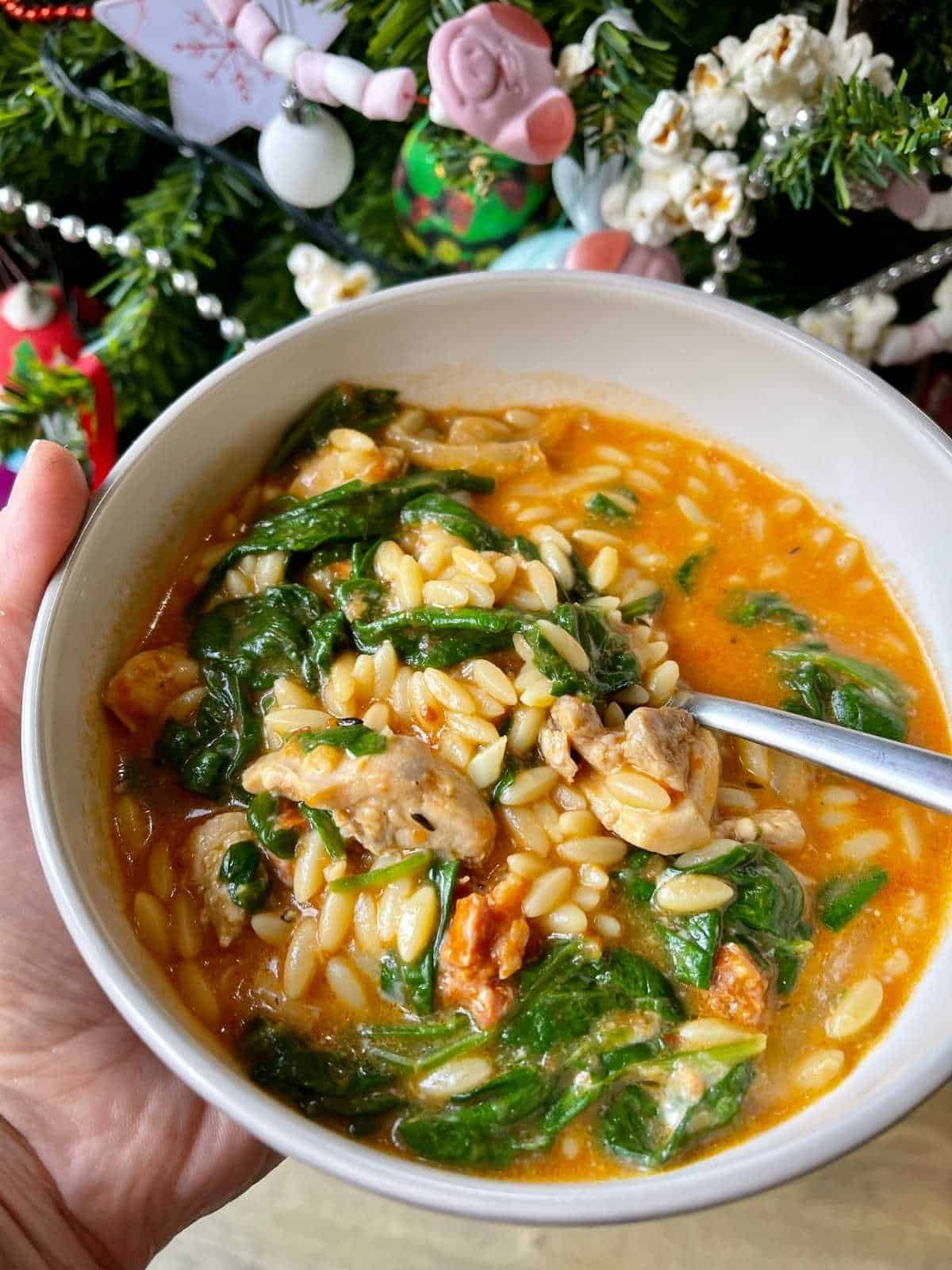 Pressure Cooker Chicken and Chorizo Orzo Pasta Feisty Tapas