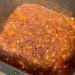 Photo of the bean chilli seen inside the bowl of the Ninja Speedi