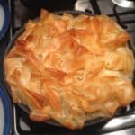 Photo of the Lucy's Easy Chicken and Bacon Filo Pie just out of the oven